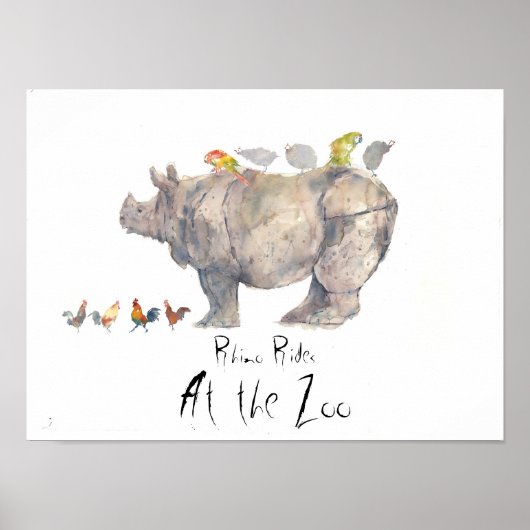 RHINO-kopie, Rhino Rides, in de dierentuin Poster (Voorkant)