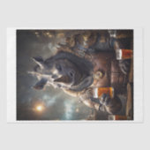 Rhino krijger in steampunk pantser drink bier - tissuepapier (Voorkant)
