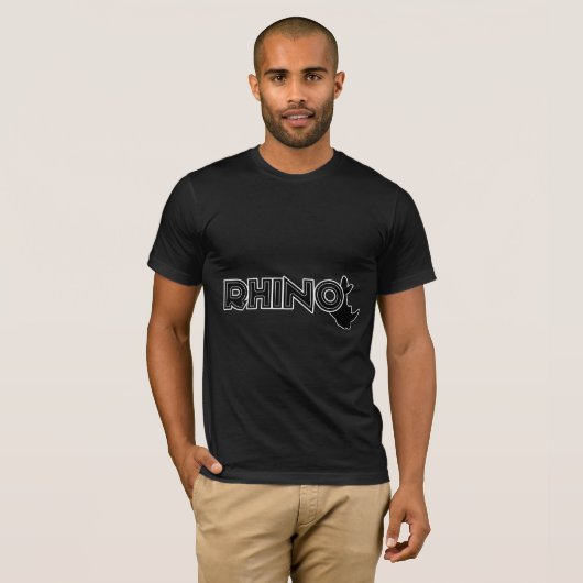 Rhino Letter Logo – O met Rhino Head Silhouet T-shirt (Voorkant volledig)