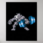 Rhino Lifting Weights Bodybuilding Beast Gym Fitne Poster (Voorkant)