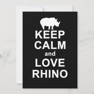 Rhino Lover Gift Keep Calm and Love Rhino Bedankkaart