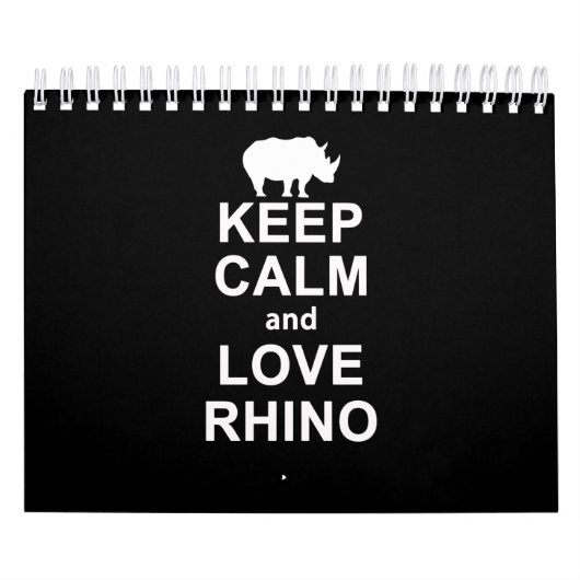 Rhino Lover Gift|Keep Calm and Love Rhino Kalender (Hoes)