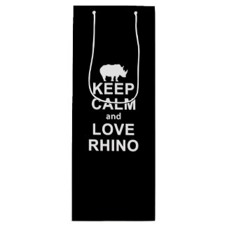 Rhino Lover Gift|Keep Calm and Love Rhino Wijn Cadeautas