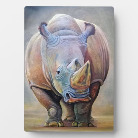 Rhino Lovers | Art Cute Rhino Portret Print Fotoplaat (voorkant)