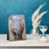 Rhino Lovers | Art Cute Rhino Portret Print Fotoplaat (Zijkant)
