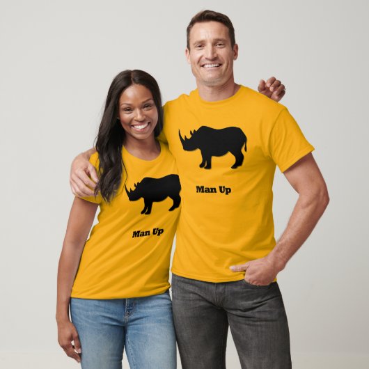 Rhino Man Up zwart T-shirt (Unisex)