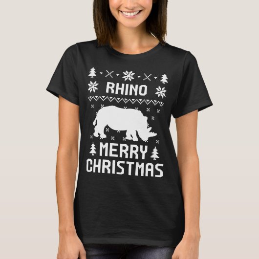 RHINO Merry kerst Sweaters T-shirt (Voorkant)