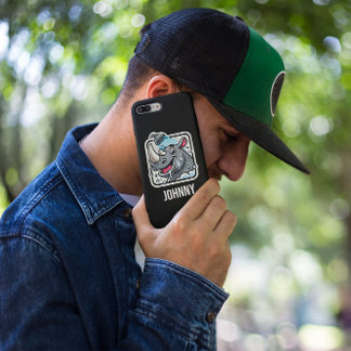 Rhino met aangepaste tekst sticker