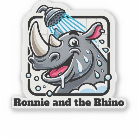 Rhino met aangepaste tekst sticker (Voorkant)