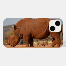 Rhino met modder op de huid foto Case-Mate iPhone 14 hoesje