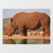 Rhino met modder op de huid foto raamsticker (Vel)