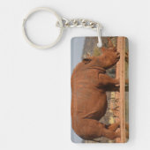 Rhino met modder op de huid foto sleutelhanger (Voorkant)