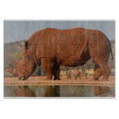 Rhino met modder op de huid foto snijplank (Voorkant)