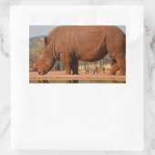 Rhino met modder op de huid rechthoekige sticker (Tas)