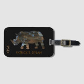 rhino met naam bagagelabel (Voorkant (horizontaal))