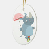 Rhino met Umbrella op Ornament van Unicycle (Links)