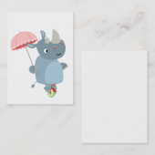 Rhino met Umbrella op Visitekaartje van Unicycle (Voorkant / Achterkant)