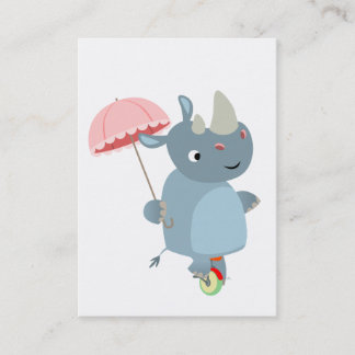 Rhino met Umbrella op Visitekaartje van Unicycle