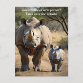 Rhino moeder met kalf briefkaart (Voorkant)