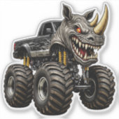Rhino Monster Truck Beast  Sticker (Voorkant)
