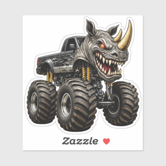 Rhino Monster Truck Beast  Sticker (Vel)