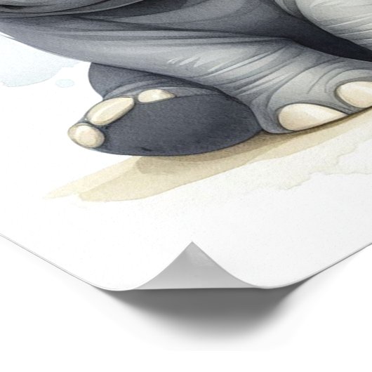 Rhino Oerwoud Kwekerij Wandkunst Poster (Hoek)