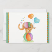 Rhino olifant waterverf groen bruin baby shower kaart (Achterkant)