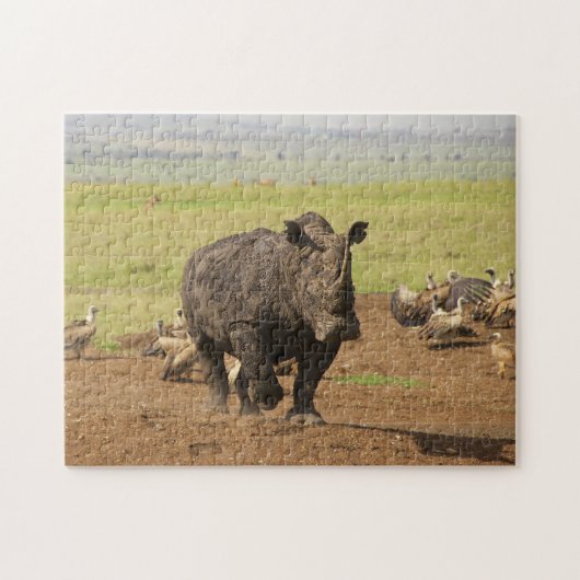 Rhino op een missie. legpuzzel (Horizontaal)
