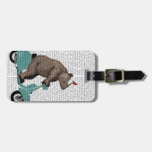 Rhino op Moped Bagagelabel (Voorkant horizontaal)