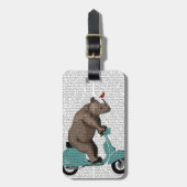 Rhino op Moped Bagagelabel (Voorkant verticaal)