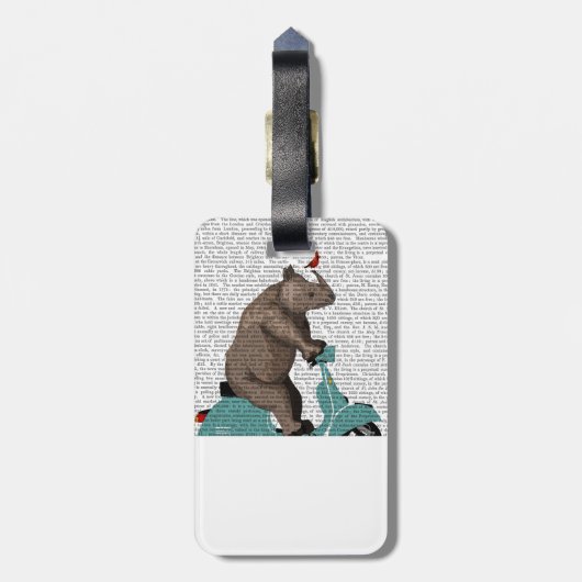 Rhino op Moped Bagagelabel (Achterkant verticaal)