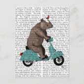 Rhino op Moped Briefkaart (Voorkant)