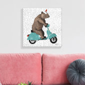 Rhino op Moped Canvas Afdruk (Insitu (Woonkamer))