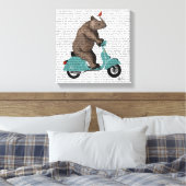 Rhino op Moped Canvas Afdruk (Insitu (Slaapkamer))