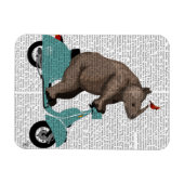 Rhino op Moped Magneet (Horizontaal)