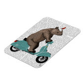 Rhino op Moped Magneet (Linkerzijde)