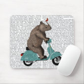Rhino op Moped Muismat (Met muis)