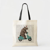 Rhino op Moped Tote Bag (Voorkant)