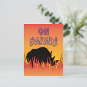Rhino op safari-briefkaarten briefkaart (Staand voorkant)