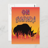 Rhino op safari-briefkaarten briefkaart (Voorkant / Achterkant)