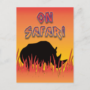 Rhino op safari-briefkaarten briefkaart