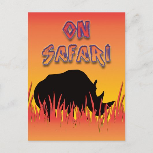 Rhino op safari-briefkaarten briefkaart (Voorkant)