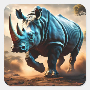 Rhino Opladen Vierkante Sticker