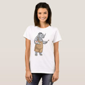 Rhino Painter Paintbrush Painting T-shirt (Voorkant volledig)