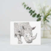 Rhino Pointillism Briefkaart (Staand voorkant)