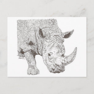 Rhino Pointillism Briefkaart