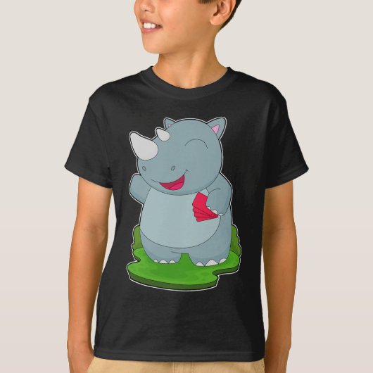 Rhino Poker kaarten T-shirt (Voorkant)