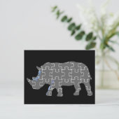 Rhino puzzel dierentuin briefkaart (Staand voorkant)