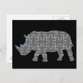 Rhino puzzel dierentuin briefkaart (Voorkant / Achterkant)