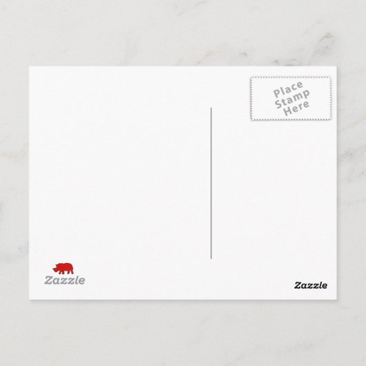 Rhino puzzel dierentuin briefkaart (Achterkant)